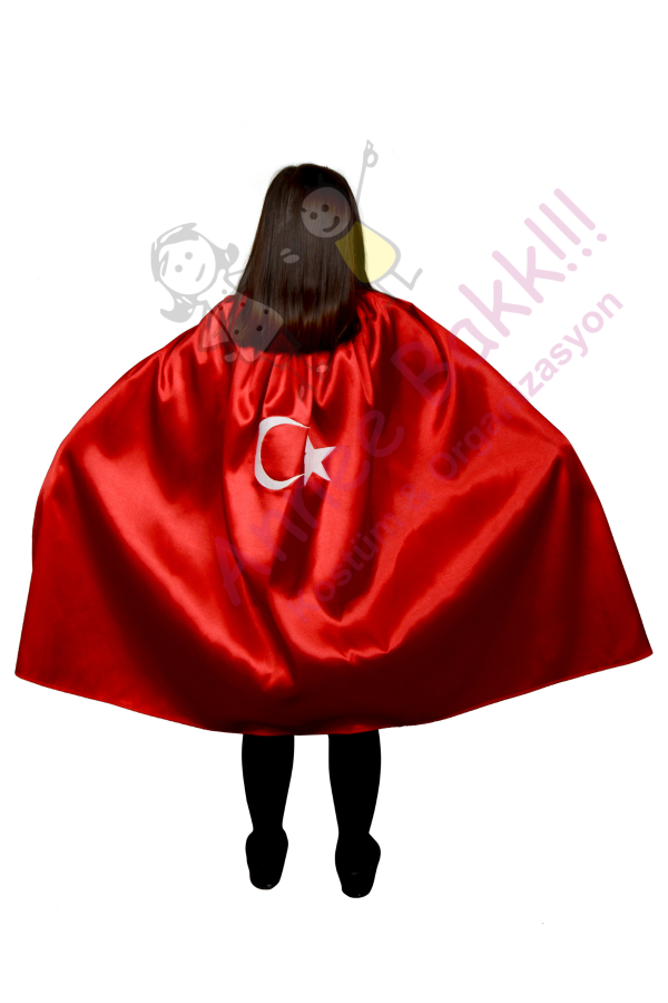 23 Nisan Kostümleri, Türk Bayrağı Çocuk Pelerini (110 cm), Hızlı Kargo - 1