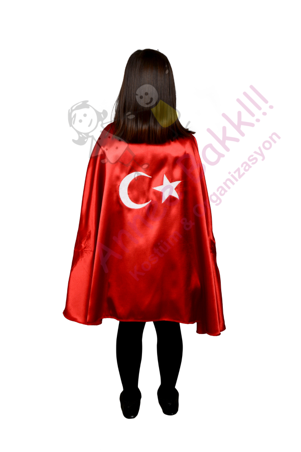 23 Nisan Kostümleri, Türk Bayrağı Çocuk Pelerini (110 cm), Hızlı Kargo - 2