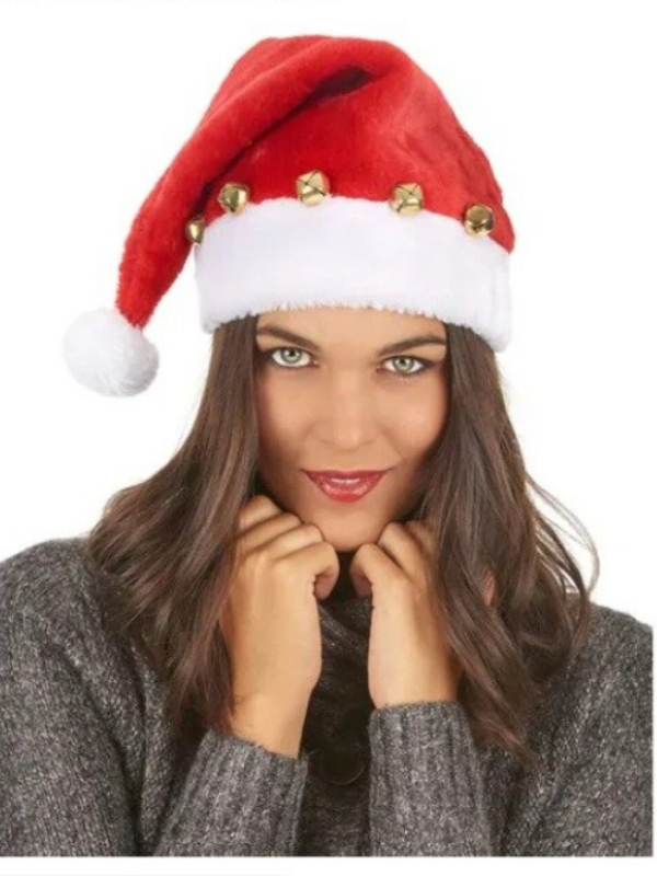 3'lü Noel Baba Şapka Seti, Zilli Noel Baba Şapkası - 2