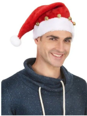 3'lü Noel Baba Şapka Seti, Zilli Noel Baba Şapkası - 3