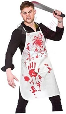 Cadılar Bayramı Katil Kasap Önlüğü, Kanlı Kasap Önlüğü, Halloween Aksesuarları - 1