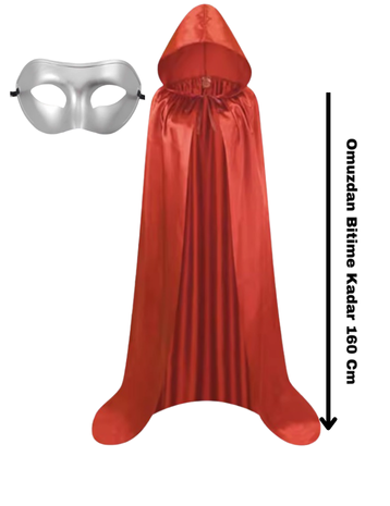 Cadılar Bayramına Özel Pelerin ve Maske Set, Halloween Pelerin ve Maske - 1