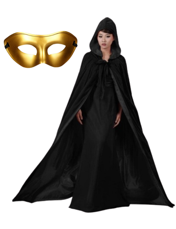 Cadılar Bayramına Özel Pelerin ve Maske Set, Halloween Pelerin ve Maske - 1
