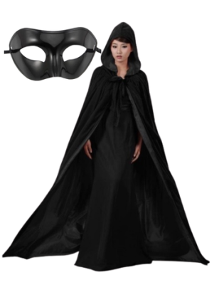 Cadılar Bayramına Özel Pelerin ve Maske Set, Halloween Pelerin ve Maske - 2