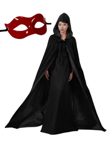 Cadılar Bayramına Özel Pelerin ve Maske Set, Halloween Pelerin ve Maske - 3