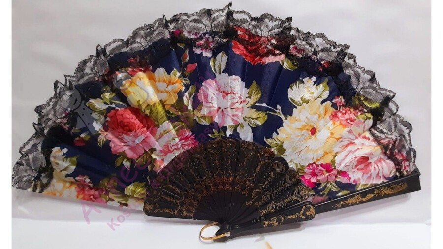 Çiçek Desenli Yelpaze, Serinletici ve Şık Görünümlü Yelpaze, Hızlı Kargo - 1