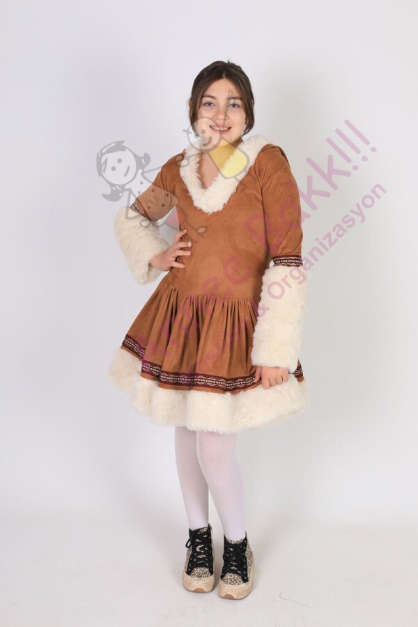 Eskimo Kız Çocuk Kostümü, Kız Çocukları İçin Eskimo Temalı Kostüm, Aynı Gün Kargo Hızlı Teslimat - 4