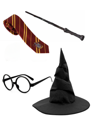 Harry Potter Aksesuarları, Harry Potter Gözlük, Harry Potter Asa, Harry Potter Şapka, Gryffindor Kravat - 1