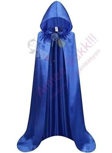 Kapüşonlu Saks Mavi Pelerin, Halloween Aksesuaları