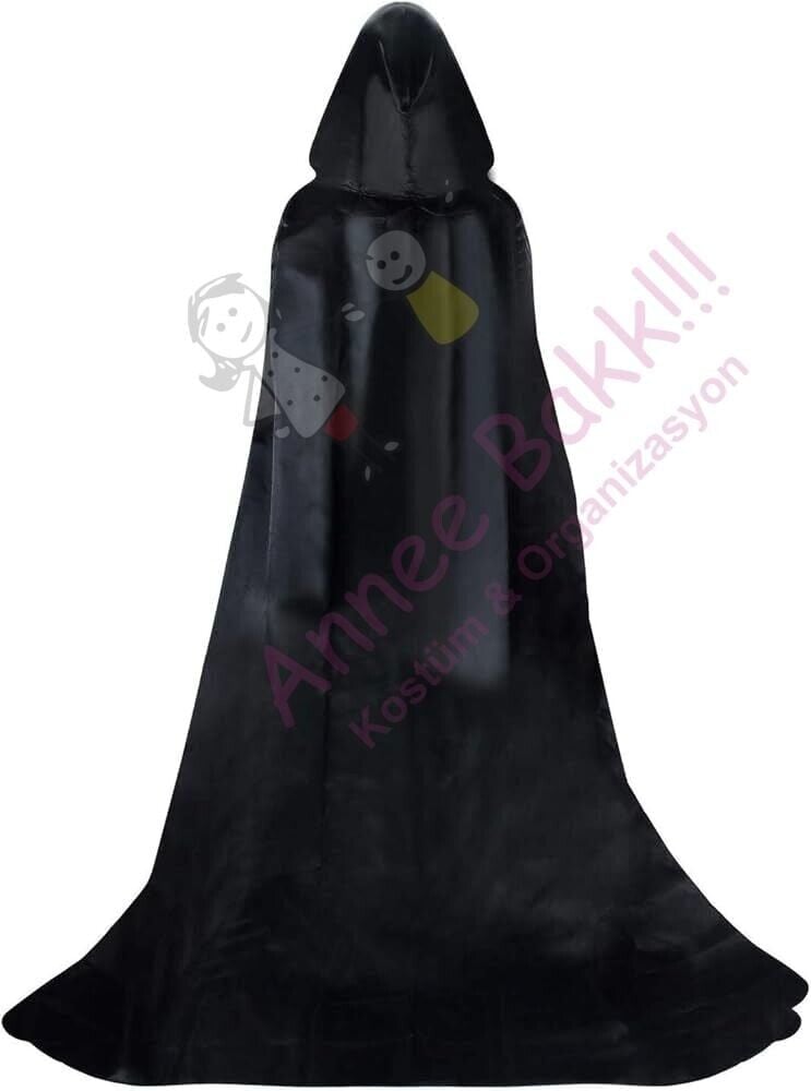 Siyah Renk Kapüşonlu Pelerin, Halloween Pelerin