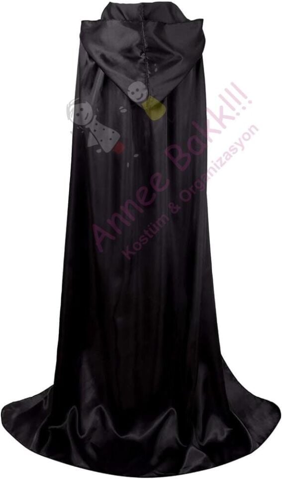 Cadılar Bayramı Siyah Renk Kapüşonlu Pelerin, Halloween Pelerin & Aksesuarlar, Hızlı Kargo