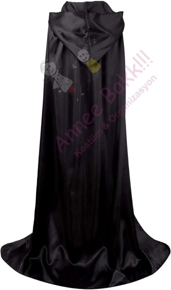 Siyah Renk Kapüşonlu Pelerin, Halloween Pelerin