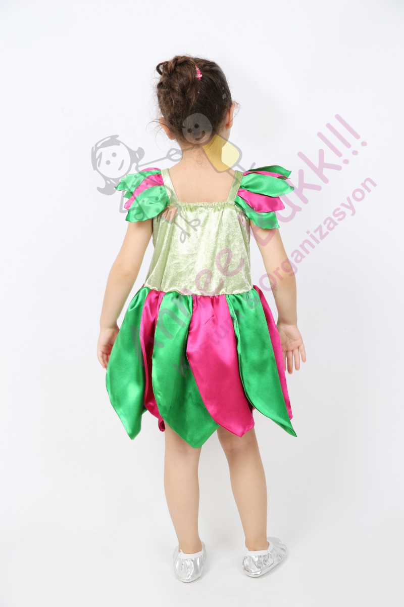 Masal Perisi Kostümü, Renkli Tinkerbell Kostümü, Kız Çocuk Peri Elbisesi