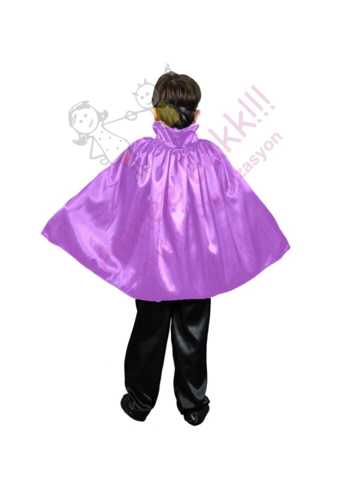 90 Cm Lila Çocuk Pelerini, Saten Kumaş Çocuk Pelerini, Hızlı Kargo