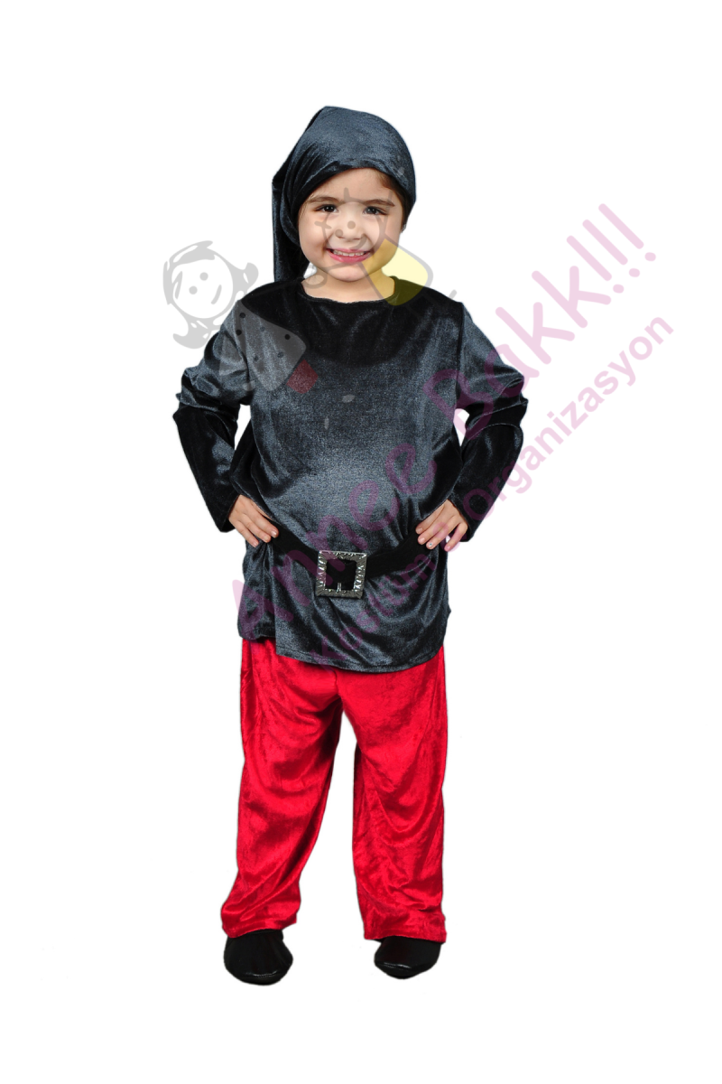 Siyah Renk Yedi Cüceler Kostümü, Pamuk Prenses ve Yedi Cüceler Kostümü