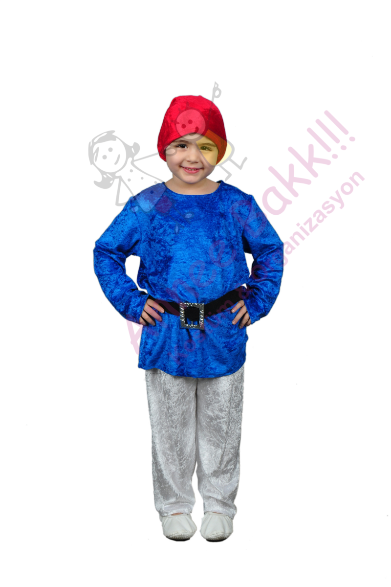 Mavi Renk Yedi Cüceler Kostümü, Pamuk Prenses ve Yedi Cüceler Kostümü