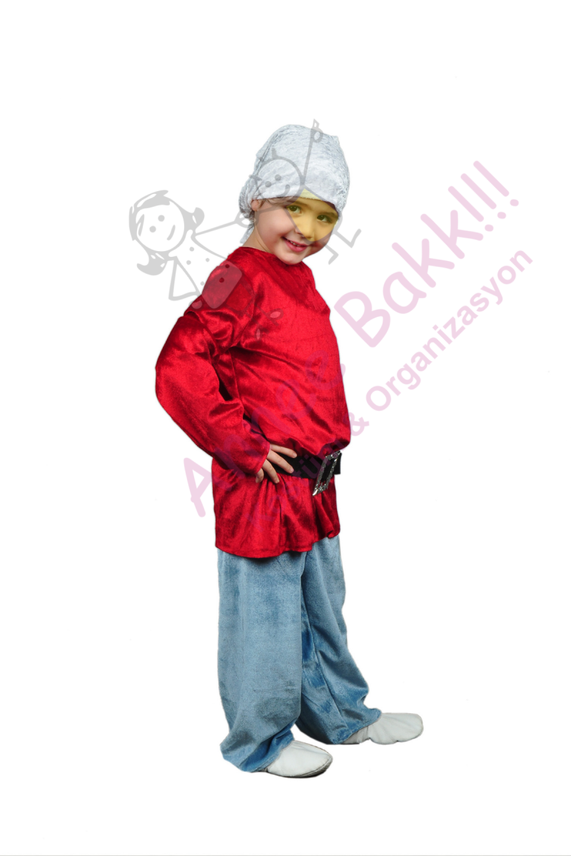 Kırmızı Renk Yedi Cüceler Kostümü, Pamuk Prenses ve Yedi Cüceler Kostümü
