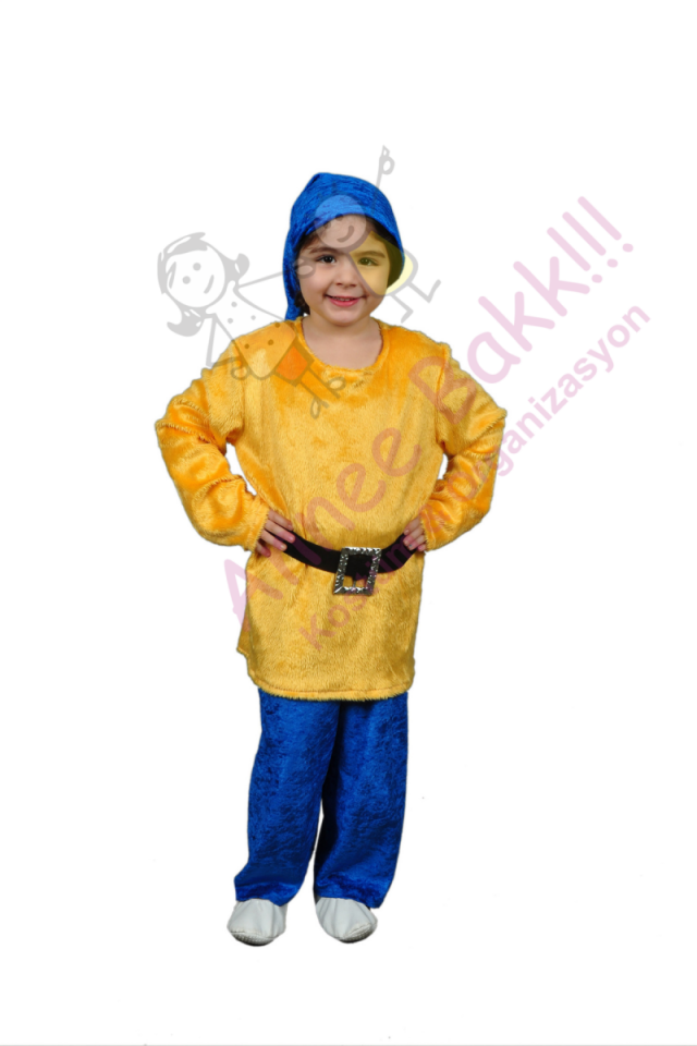 Sarı Renk Yedi Cüceler Kostümü, Pamuk Prenses ve Yedi Cüceler Kostümü