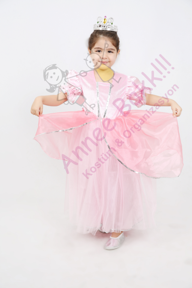 Pembe Renk Prenses Kostümü, Masal Prensesleri Kostümü