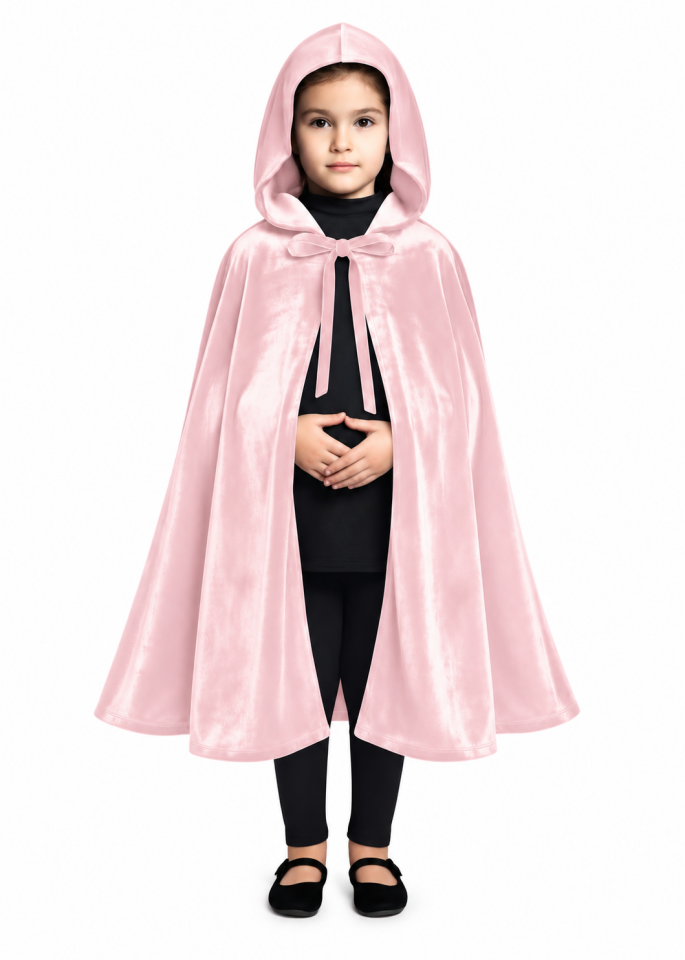 Pembe Kapüşonlu Çocuk Pelerin, Cadılar Bayramı Pelerin