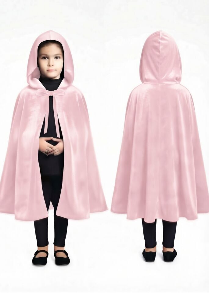Pembe Kapüşonlu Çocuk Pelerin, Cadılar Bayramı Pelerin