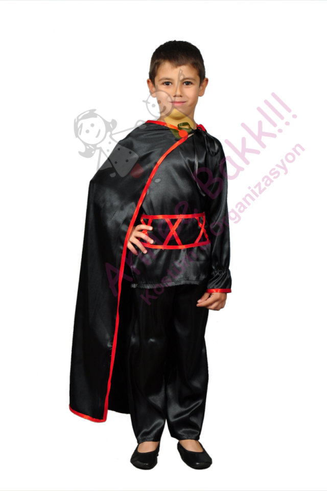 Kara Şövalye - Zorro Pelerini, Zorro Çocuk Pelerini, Çocuk Etkinlik Kostümü