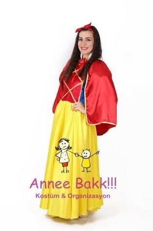 Pamuk Prenses Pelerini Yetişkin, Prenses Masal Kostüm Pelerini, Saten Kumaş Pelerin