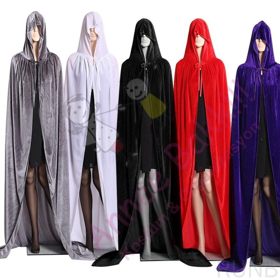 Kadife Kapüşon Pelerin, Unisex Kapüşonlu Pelerin, Hızlı Kargo