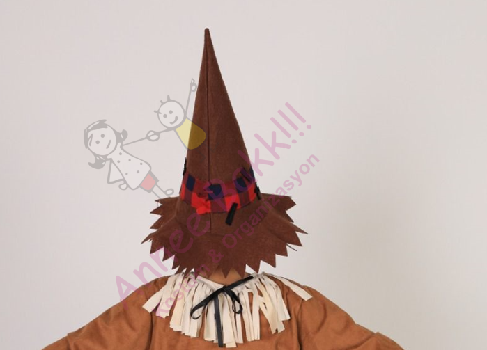 Çocuk Korkuluk Şapkası, Keçe Kumaş Korkuluk Şapkası, Cadılar Bayramı Aksesuarları