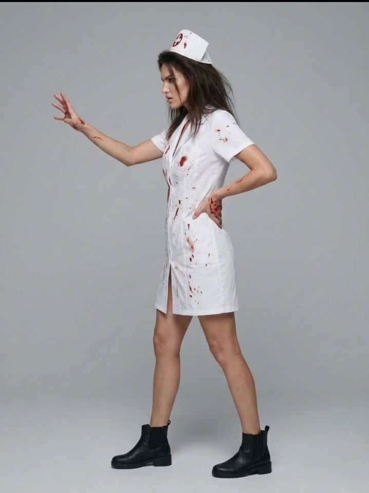 Zombie Hemşire Önlüğü ve Taç Seti, Yetişkin Kadın Zombie Önlüğü