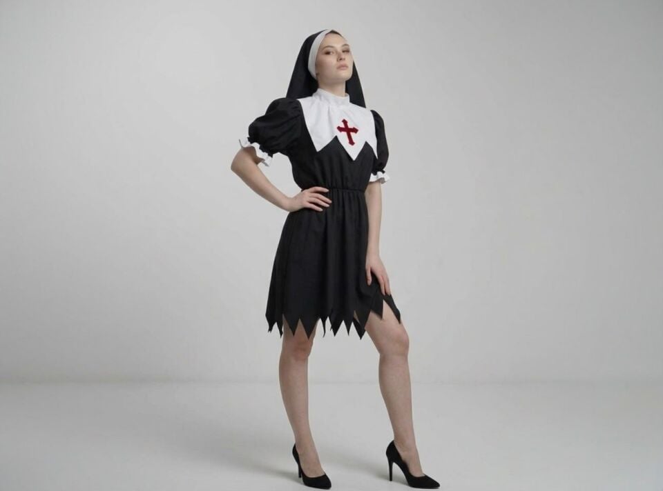 Yetişkin Kadın Rahibe Kostümü, Cosplay Rahibe Kostümü