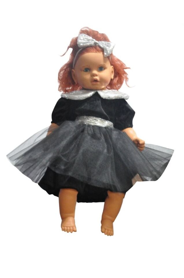 Siyah Renk Gümüş Yaka Pullu Bebek Kostümü, Şık Bebek Kıyafeti, Hızlı Kargo