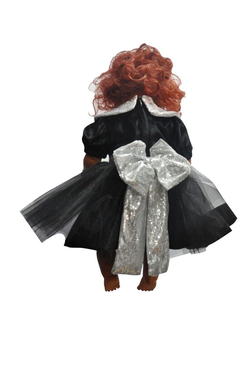 Siyah Renk Gümüş Yaka Pullu Bebek Kostümü, Şık Bebek Kıyafeti, Hızlı Kargo