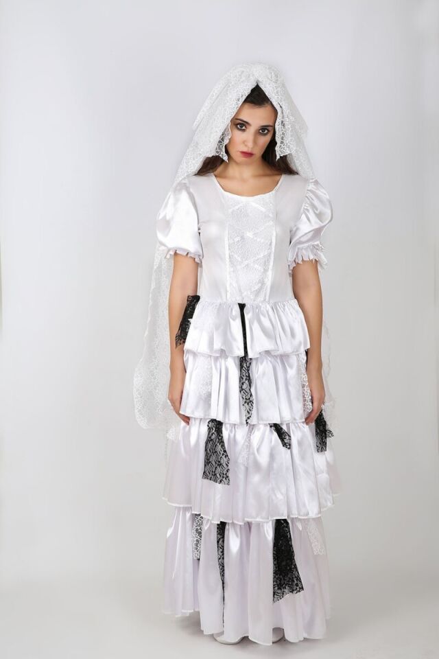 Cadılar Bayramı Ölü Gelin Kostümü, Kostüm Partisi Yetişkin Ölü Gelin Kıyafeti