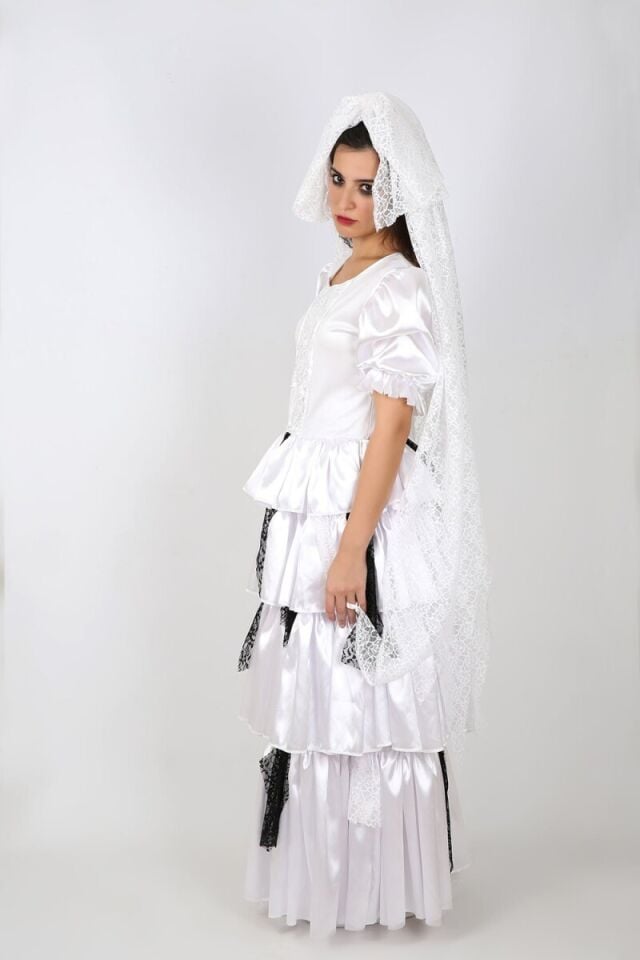 Cadılar Bayramı Ölü Gelin Kostümü, Kostüm Partisi Yetişkin Ölü Gelin Kıyafeti, Hızlı Kargo