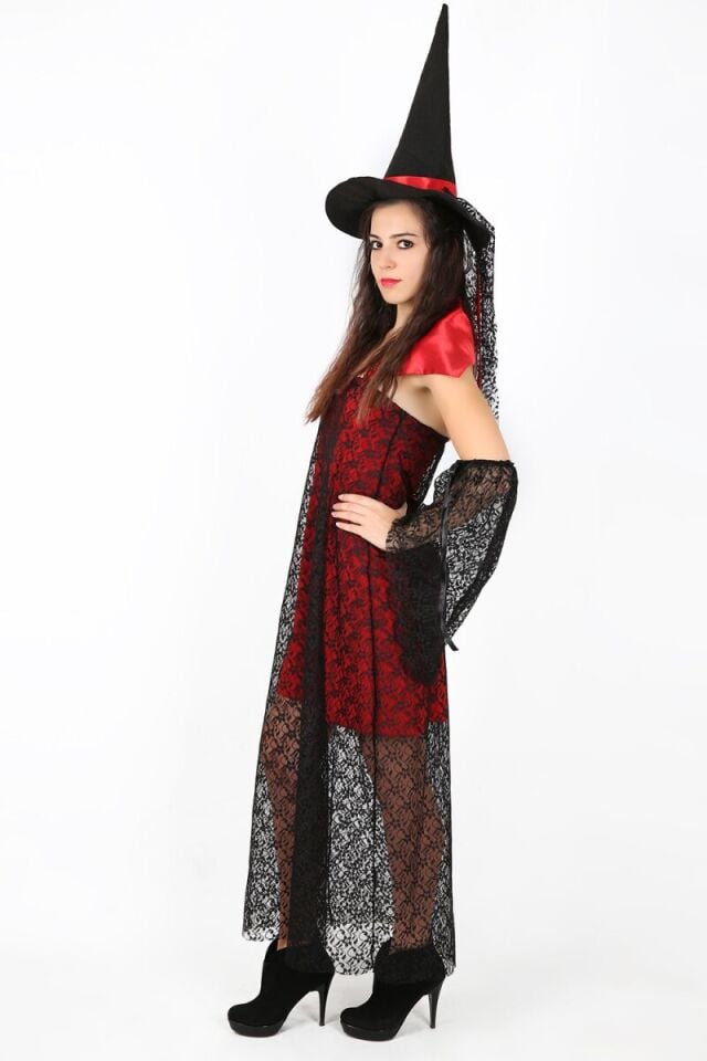 Cadılar Bayramı Vahşi Cadı Kostümü, Yetişkin Kadın Vahşi Cadı Kıyafeti