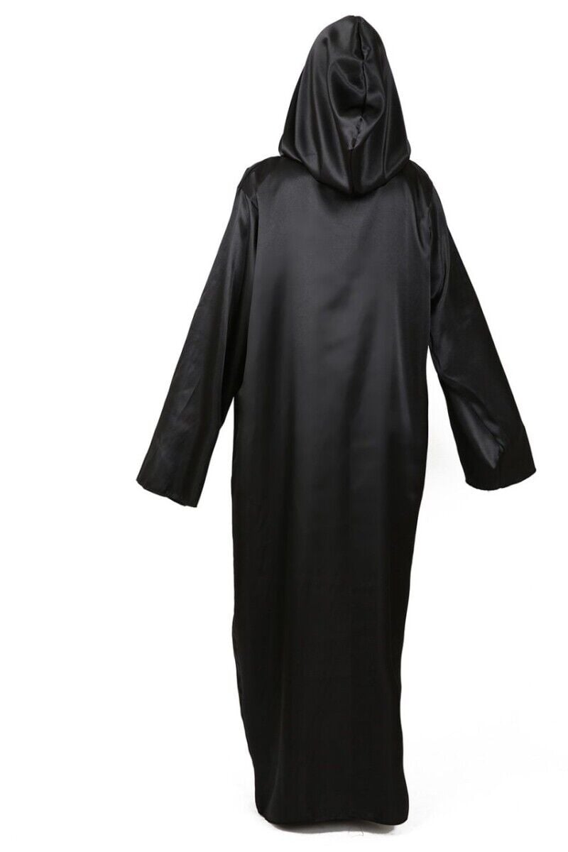 Siyah Renk Kapüşonlu Azrail Kostümü, Unisex Azrail Kıyafeti, Hızlı Kargo