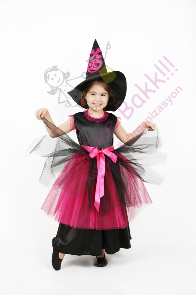 Minik Cadı Kostümü, Tatlı Cadı Kostümü, Cadılar Bayramı Kıyafeti, Halloween Kostümleri
