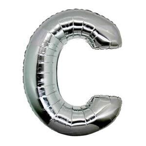 C Harf Folyo Balon Gümüş