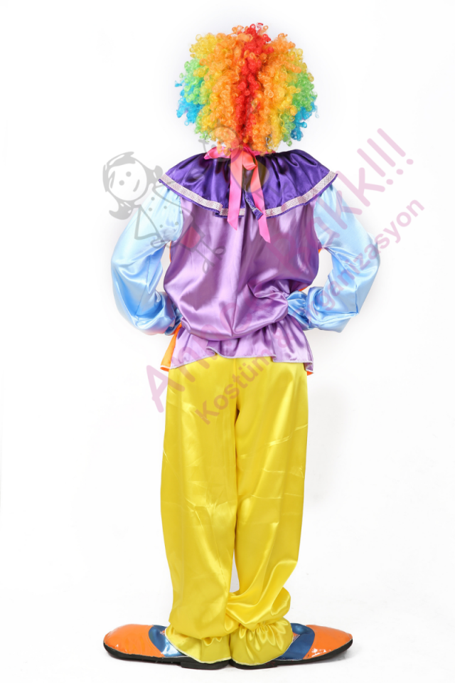 İkili Takım Yetişkin Palyaço Kostümü, Çok Renkli Palyaço Kıyafeti, Hızlı Kargo