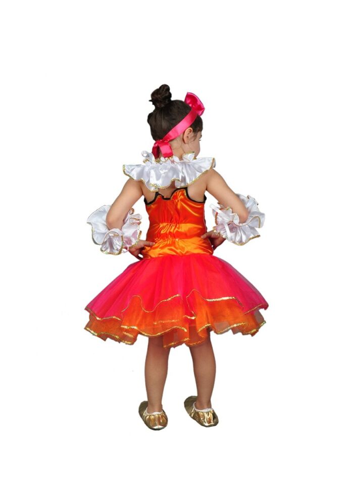 Tütü Etek Çocuk Palyaço Kostümü, Tütülü Kız Çocuk Palyaço Kıyafeti