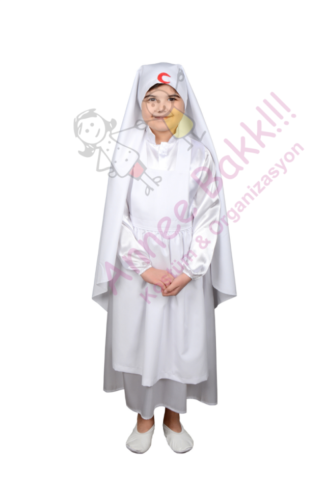 Çanakkale Savaşı Hemşire Kız Çocuk Kostümü, Çanakkale Zaferi Nostaljik Hemşire Kostümü