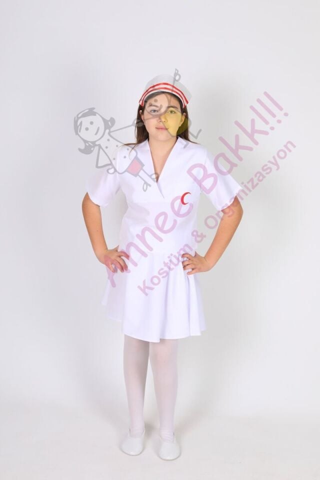 Hemşire Çocuk Kostümü, Hemşire Çocuk Kıyafet Seti, Çocuklara Özel Meslek Kostümleri