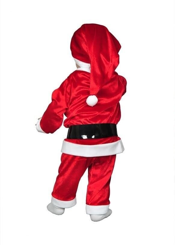 Noel Baba Bebek Kostümü, Kadife Kumaş1-2 Yaş Noel Bebek Kostümü
