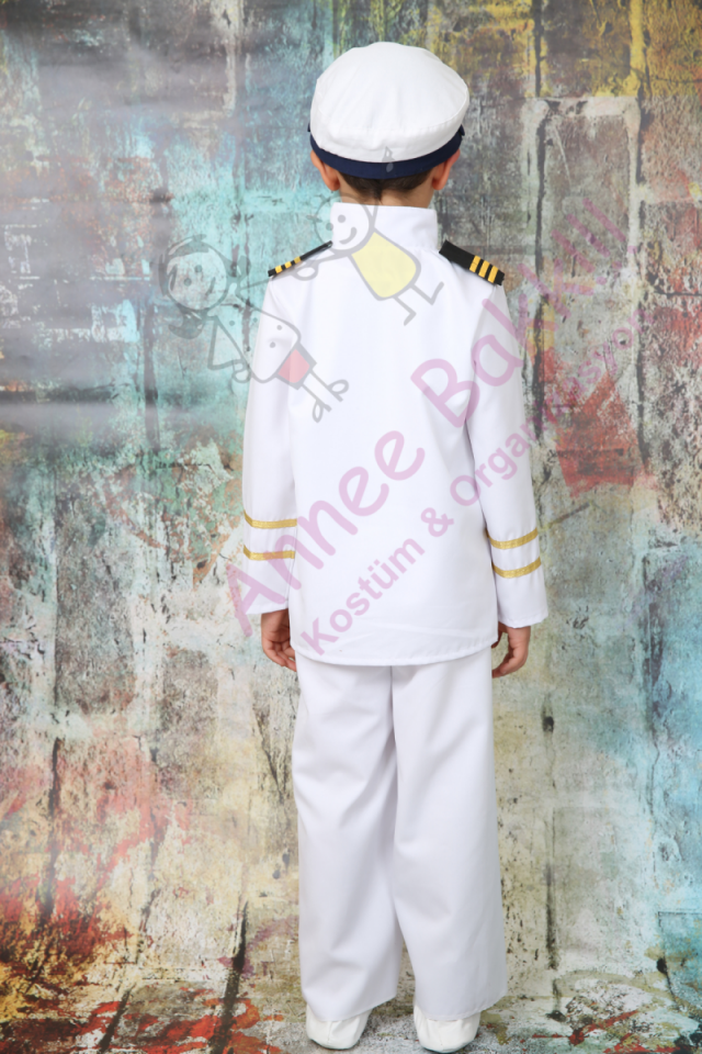 Kaptan Çocuk Kostüm Seti, Denizci Kaptan Çocuk Kıyafet Seti, Meslek Kostümleri