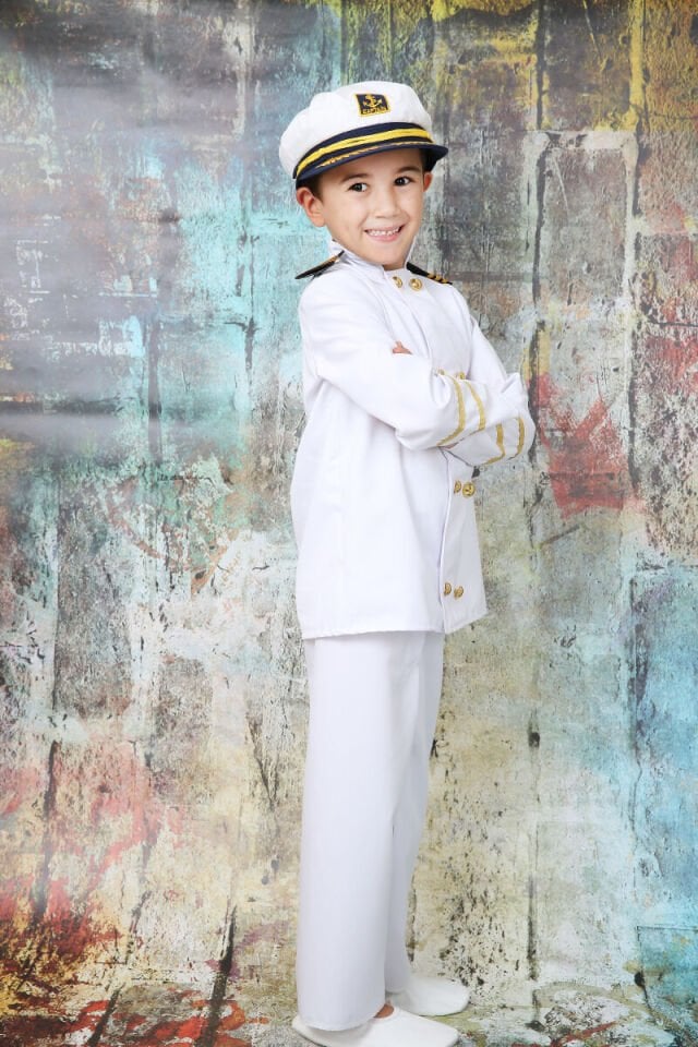 Kaptan Çocuk Kostüm Seti, Denizci Kaptan Çocuk Kıyafet Seti, Meslek Kostümleri
