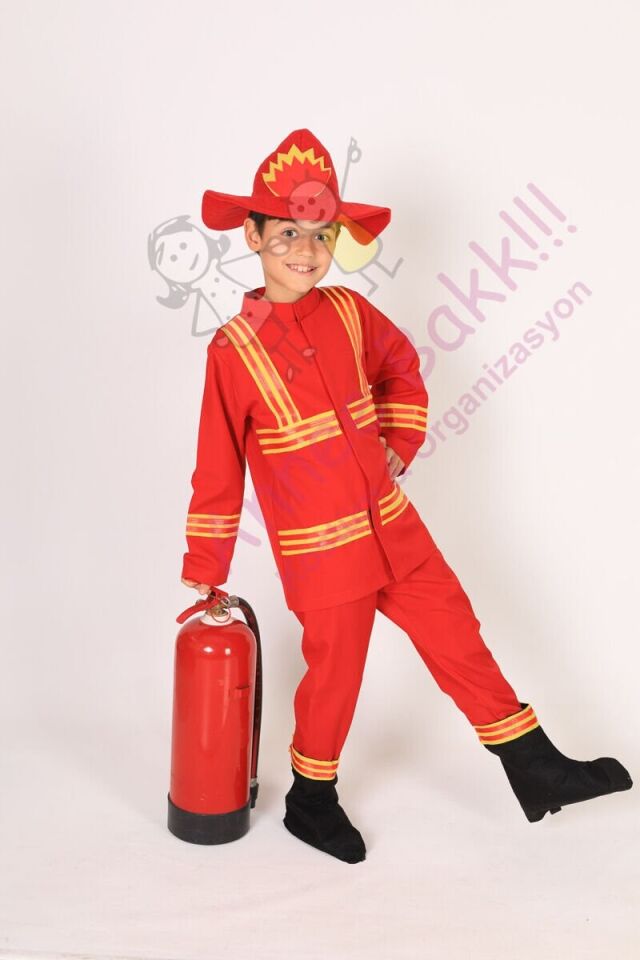 İtfaiyeci Çocuk Kostüm Seti, Çocuklara Özel İtfaiyeci Kıyafet Takımı, İtfaiyeci Çocuk Seti