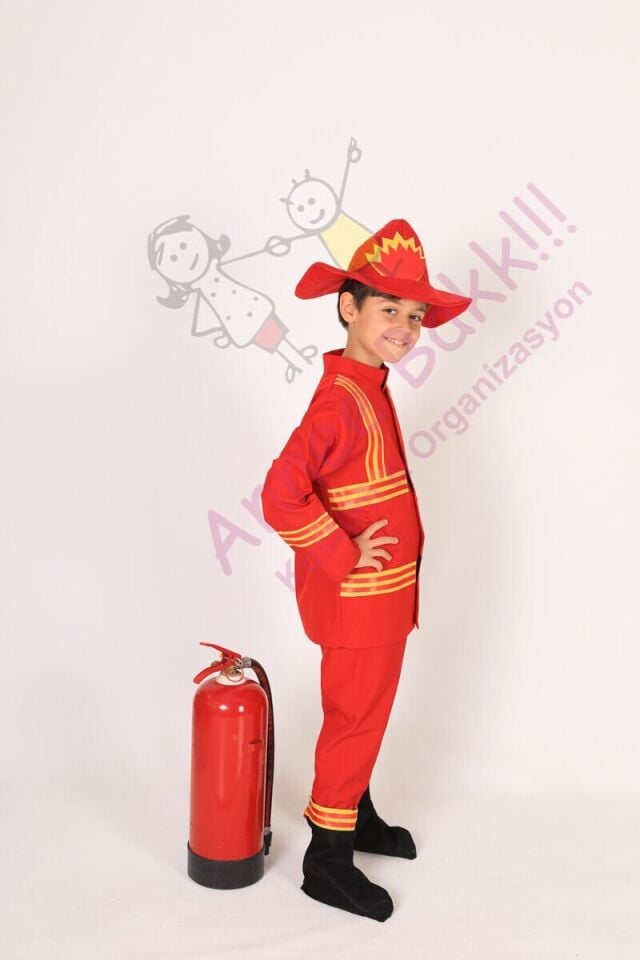 İtfaiyeci Çocuk Kostüm Seti, Çocuklara Özel İtfaiyeci Kıyafet Takımı, İtfaiyeci Çocuk Seti