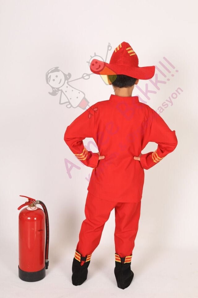 İtfaiyeci Çocuk Kostüm Seti, Çocuklara Özel İtfaiyeci Kıyafet Takımı, İtfaiyeci Çocuk Seti