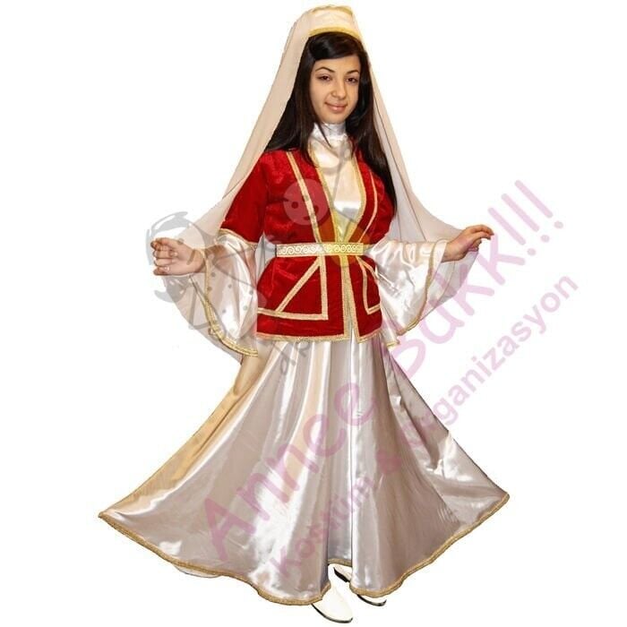 Kafkas Yöresel Kız Kostümü, Kafkas Dans Kostümü, Yöresel Kiralık Kostümler